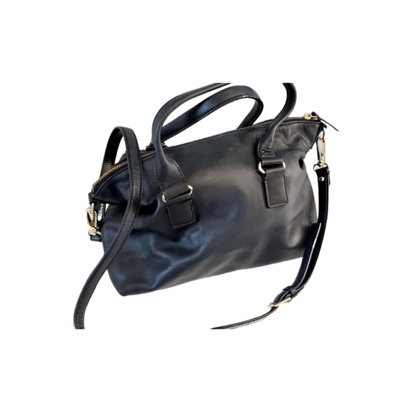 Kate Spade Black Cow Hide Leather Crossbody/Satchel Purse Classic Look Medium - Picture 2 of 8